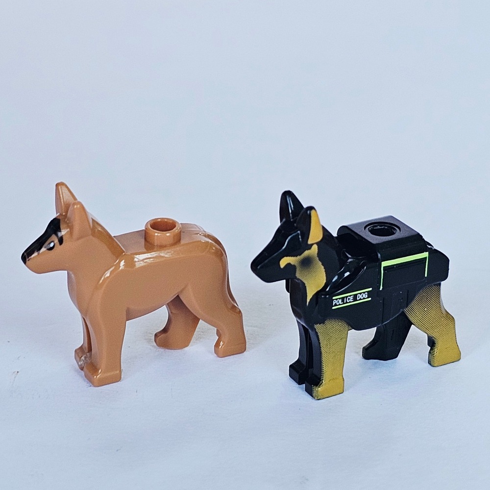 LEGO Police Dogs K9 German Shepherd Alsatian Building Block Figures Toy Lot